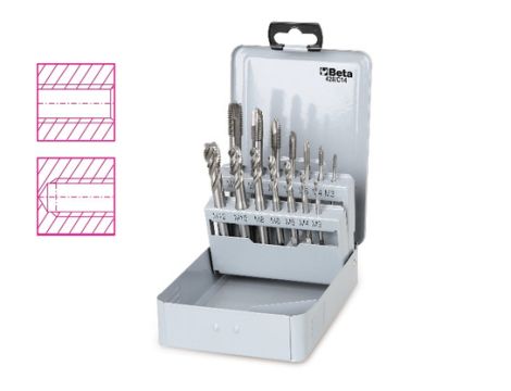 BETA - Zestaw gwintowników maszynowych 428FP i 428FC w pudełku M3-M12 14szt.  - 428/C14