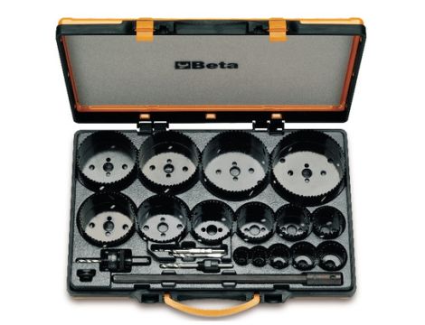 BETA - Zestaw 15-stu pił otworowych do użytku w przemyśle z akcesoriami 19-114mm 21szt.  - 450/C21