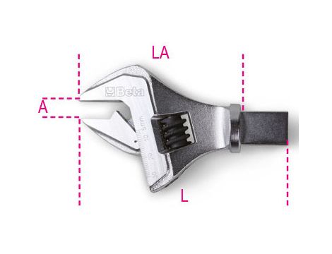 BETA - Głowica z kluczem płaskim nastawnym 9x12/5-30mm  - 650A/9X12/5-30