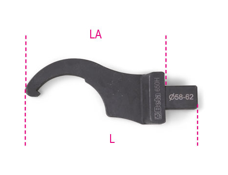 BETA - Głowica z kluczem hakowym 14x18/40-45mm  - 650H/14X18/40-45