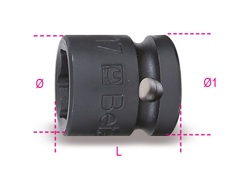 BETA - Nasadka udarowa sześciokątna 1/2'' krótka 22mm  - 720S/22