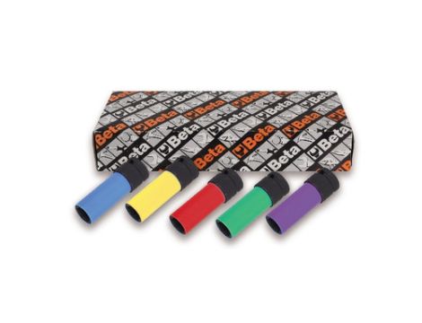 BETA - Zestaw nasadek udarowych sześciokątnych 1/2'' z nakładkami polimerowymi 17-24mm 5szt.  - 720LC/S5