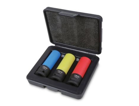 BETA - Zestaw nasadek udarowych sześciokątnych 1/2'' z nakładkami polimerowymi do kół aluminiowych 17-21mm 3szt.  - 720LC/C3