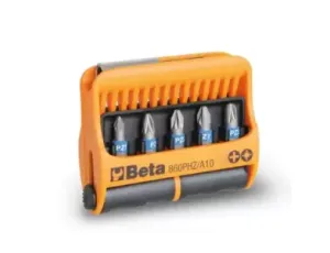 BETA - Zestaw 10-ciu końcówek wkretakowych krzyżowych z uchwytem magnetycznym w etui  - 860PHZ/A10