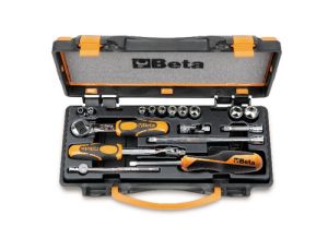 BETA - Zestaw 10-ciu nasadek dwunastokątnych 1/4'' calowych w pudełku 3/16''-9/16'' 17szt.  - 900AS/C10