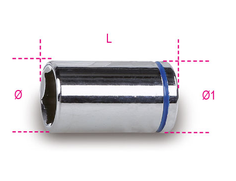 BETA - Nasadka sześciokątna 1/4'' z rozmiarem oznaczonym kolorem 11mm  - 900MC/11