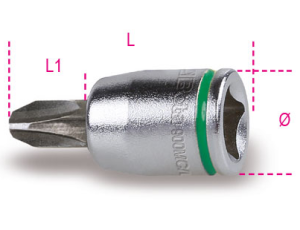 BETA - Nasadka 1/4'' z końcówką wkrętakową krzyżową Philips z rozmiarem oznaczonym kolorem PH3  - 900MC/PH3