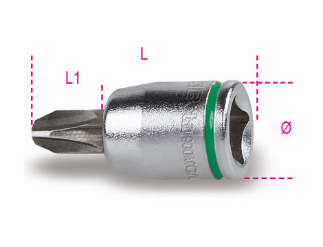 BETA - Nasadka 1/4'' z końcówką wkrętakową krzyżową Philips z rozmiarem oznaczonym kolorem PH3  - 900MC/PH3