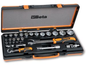 BETA - Zestaw 22 nasadek sześciokątnych 1/4'' -1/2'' z akcesoriami w pudełku metalowym - 902A/C22