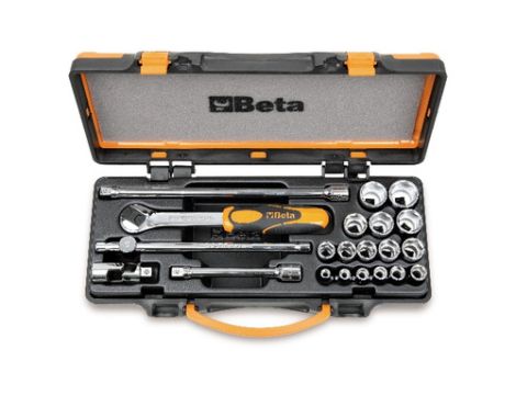 BETA - Zestaw nasadek sześciokątnych 3/8'' z akcesoriami 6-22mm 16szt.  - 910A/C16Q