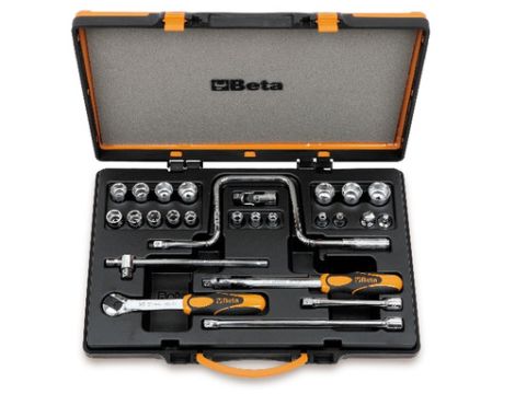 BETA - Zestaw nasadek sześciokątnych 3/8'' z akcesoriami 6-22mm 17szt.  - 910A/C17