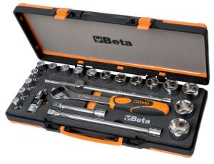 BETA - Zestaw 17 nasadek sześciokątnych 1/2’’ z akcesoriami w pudełku metalowym - 920A/C17M