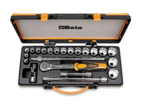 BETA - Zestaw 17-stu nasadek dwunastokątnych 1/2'' calowych z akcesoriami 3/8-1.1/4'' 21szt.  - 920AS/C17X