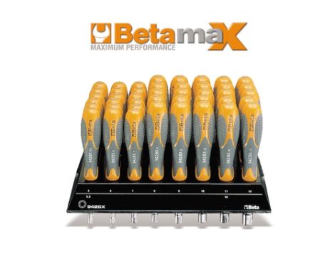 BETA - Zestaw kluczy nasadowych krótkich Betamax 942BX na półce 43szt. 5-13mm  - 942BX/DG