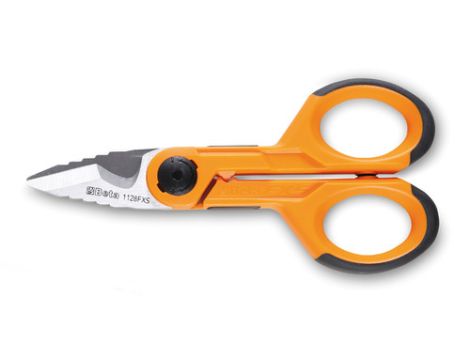 BETA - Nożyczki dla elektryków z prostymi ostrzami i mikroząbkami - 1128FX