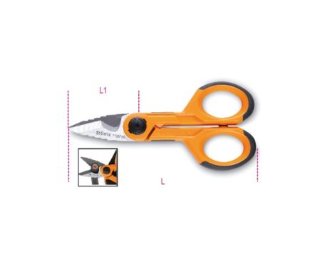 BETA - Nożyczki dla elektryków z prostymi ostrzami i mikroząbkami - 1128FXS