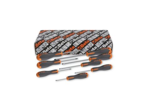 BETA - Zestaw wkrętaków krzyżowych i płaskich Evox chromowanych z czernioną końcówką 10 szt.  - 1203E/S10