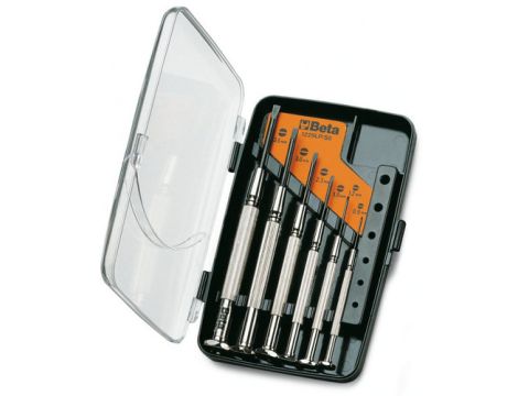 BETA - Zestaw wkrętaków precyzyjnych płaskich w pudełku 1,2-3mm 6szt.  - 1229LP/A6