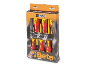 BETA - Zestaw wkrętaków płaskich (Seria 1274MQ) i krzyżowych Phillips® (Seria 1272MQ) izolowany 6szt.  - 1273MQ/D6