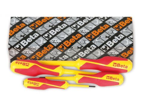 BETA - Zestaw wkrętaków krzyżowych Pozidriv®-Supadriv® izolowanych PZ0-PZ3 4szt.  - 1279MQ/S4