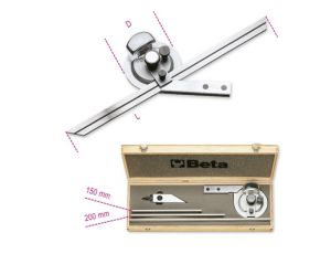 BETA - Kątomierz uniwersalny z lupą ze stali nierdzewnej i kompletem ramion - 1678/C3