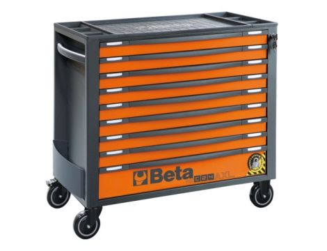 BETA - Wózek narzędziowy RSC24AXL z 9 szufladkami pomarańczowy - 2400/RSC24AXL/9-O