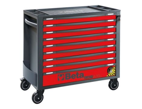 BETA - Wózek narzędziowy RSC24AXL z 9 szufladkami czerwony - 2400/RSC24AXL/9-R
