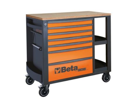 BETA - Wózek narzędziowy RSC24L z 7 szufladkami pomarańczowy - 2400/RSC24L/7-O