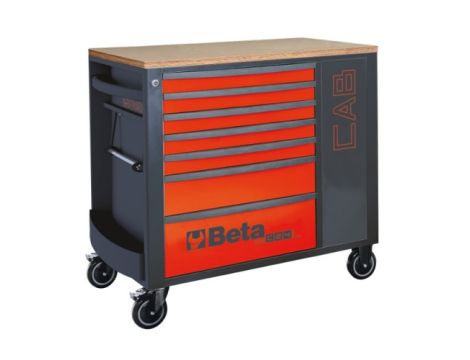 BETA - Wózek narzędziowy RSC24L-CAB z 7 szufladkami czerwony - 2400/RSC24L-CAB/R