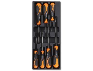 BETA - Zestaw wkrętaków INOX we wkładce z tworzywa (7 sztuk) - 2424/T228