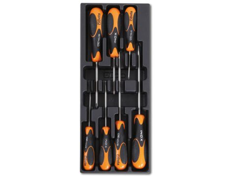 BETA - Zestaw wkrętaków INOX we wkładce z tworzywa (7 sztuk) - 2424/T228