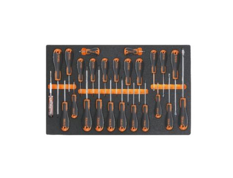BETA - Zestaw wkrętaków 25 sztuk w miękkim wkładzie profilowanym - 2450/M213