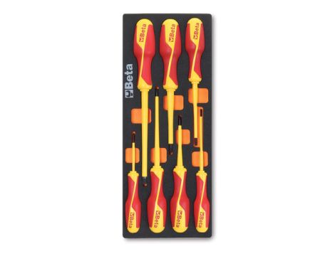 BETA - Komplet wkrętaków 7 sztuk w miękkim wkładzie profilowanym - 2450/M226