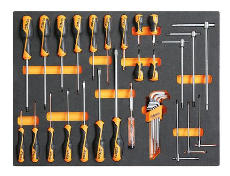 BETA - Zestaw narzędzi 34 sztuki w miękkim wkładzie profilowanym - 2450/MB44