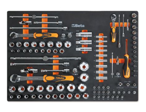 BETA - Zestaw narzędzi 107 sztuk w miękkim wkładzie profilowanym - 2458/MM105