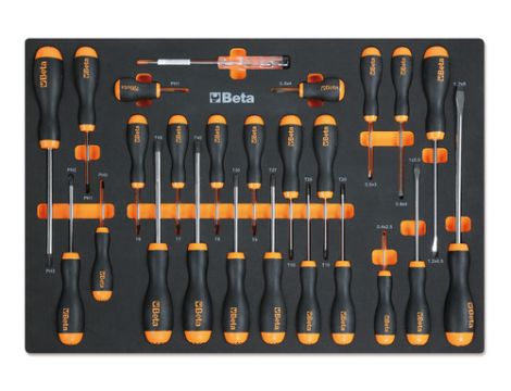 BETA - Zestaw narzędzi 25 sztuk w miękkim wkładzie profilowanym - 2458/MM210