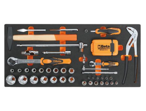 BETA - Zestaw narzędzi 74 sztuki w miękkim wkładzie profilowanym - 2750/MC20