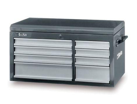 BETA - Skrzynia narzędziowa do C38 z 8 szufladami i górnym pojemnikiem szara - 3800/C38TG