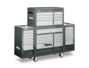 BETA - Wózek C38G z zestawem skrzyń narzędziowych szary - 3800/C38CG