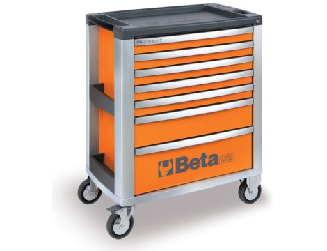 BETA - Wózek narzędziowy C39 aluminium z 7 szufladami pomarańczowy - 3900/C39-7/O