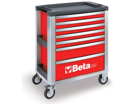 BETA - Wózek narzędziowy C39 aluminium z 7 szufladami czerwony - 3900/C39-7/R