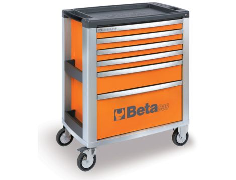BETA - Wózek narzędziowy C39 aluminium z 6 szufladami pomarańczowy - 3900/C39-6/O
