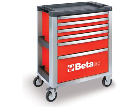 BETA - Wózek narzędziowy C39 aluminium z 6 szufladami czerwony - 3900/C39-6/R