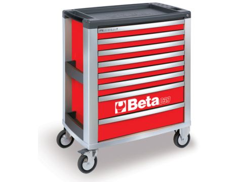 BETA - Wózek narzędziowy C39 aluminium z 8 szufladami czerwony - 3900/C39-8/R