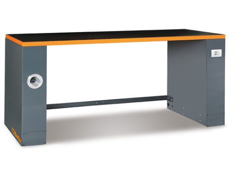 BETA - Stół warsztatowy C55B-PRO-B o długości 2 m z dodatkowym wyposażeniem szary - 5500/C55PRO-BG/2