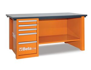 BETA - Stół warsztatowy Mastercargo 1 szafka pomarańczowy - 5700/C57S/D-O