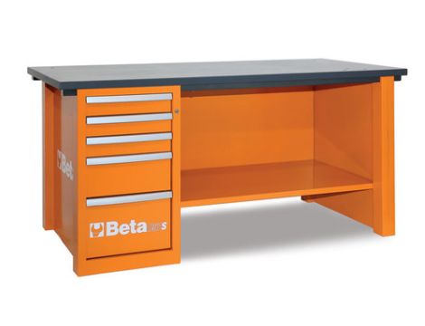 BETA - Stół warsztatowy Mastercargo 1 szafka pomarańczowy - 5700/C57S/D-O