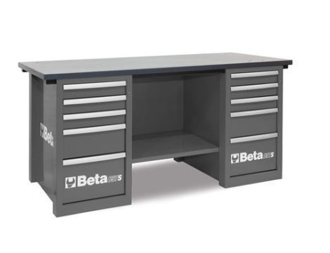 BETA - Stół warsztatowy Mastercargo 2 szafki szary - 5700/C57S/C-G