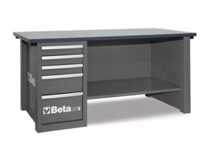 BETA - Stół warsztatowy Mastercargo 1 szafka szary - 5700/C57S/D-G