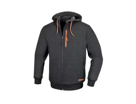 BETA - Bluza z kapturem zapinana na zamek szara 7665G Rozmiar XS - 076650100